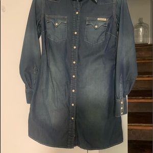 Lucky Brand Denim Dress snap Button Yellowstone look